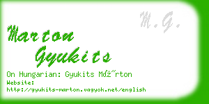 marton gyukits business card